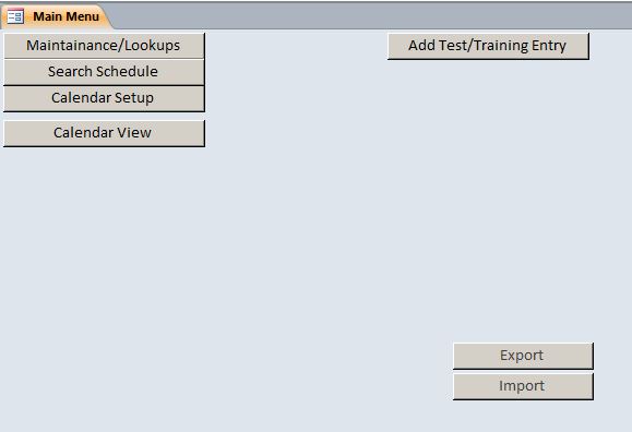 Manufacturing Engineering Training/Test Tracking Database Template | Training Database