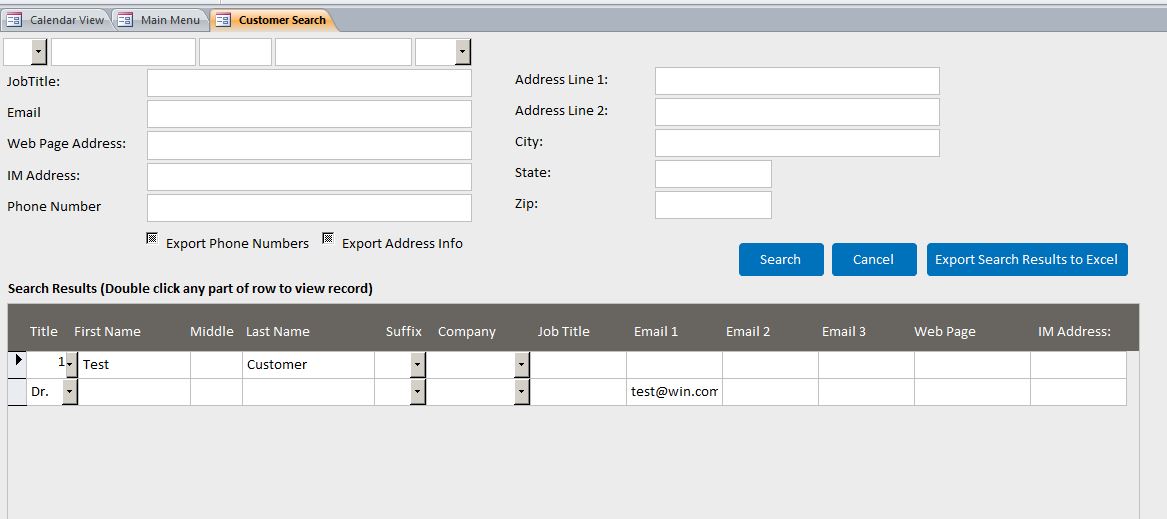 Architect Enhanced Customer Contact Template | Contact Database