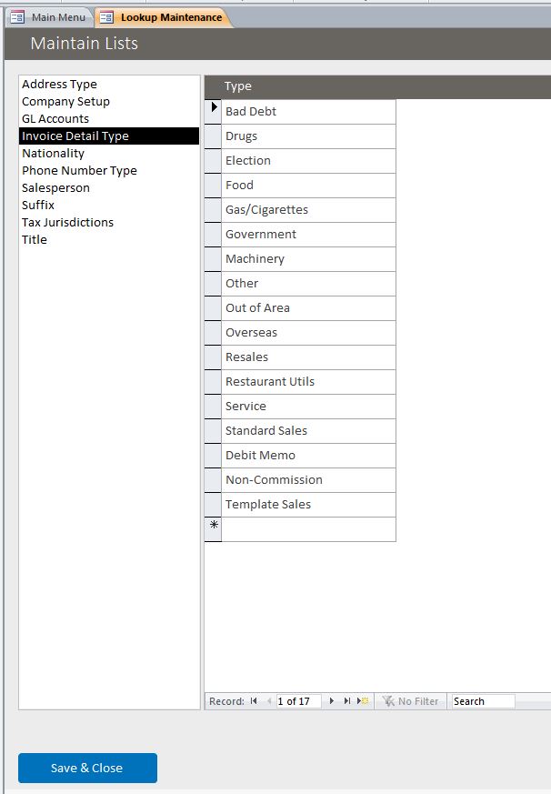 Basic Business Invoicing with Accounts Receivable Template Database | A/R Template