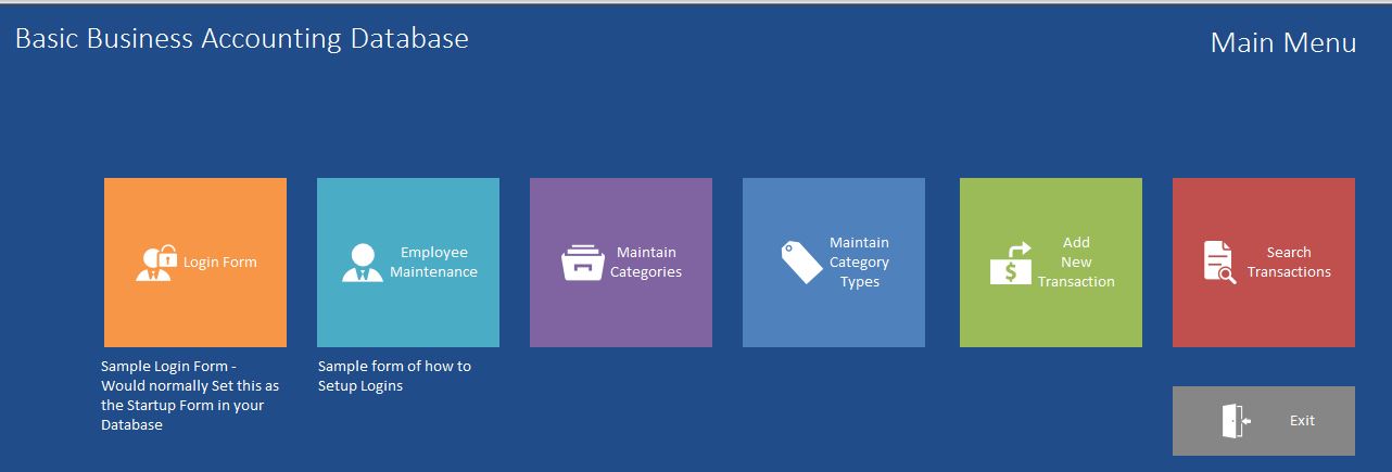 Basic Business Accounting Database