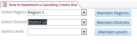 Microsoft Access Cascading Combo Database | Cascading Combo Example