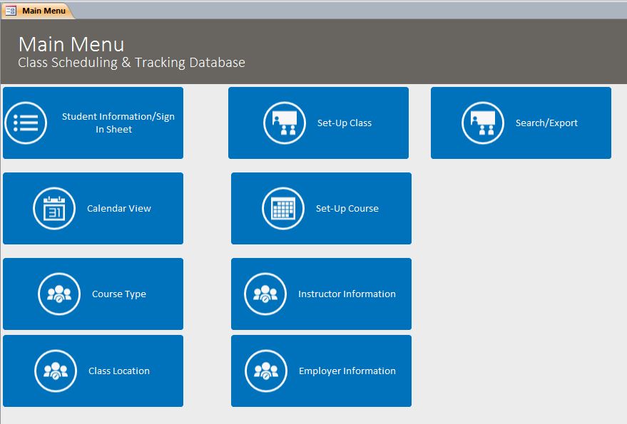 Class Student Database Template | Class Tracking Database