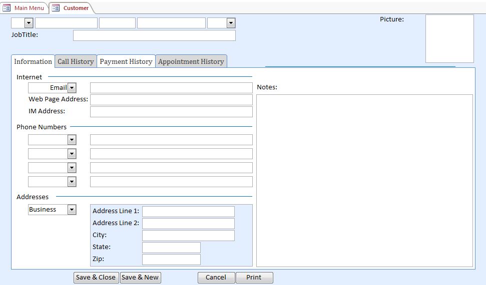 Construction Contact Tracking Database Template | Contact Database