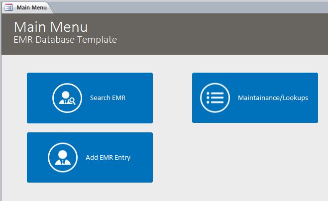 Electronic Medical Record Database Template | EMR Database