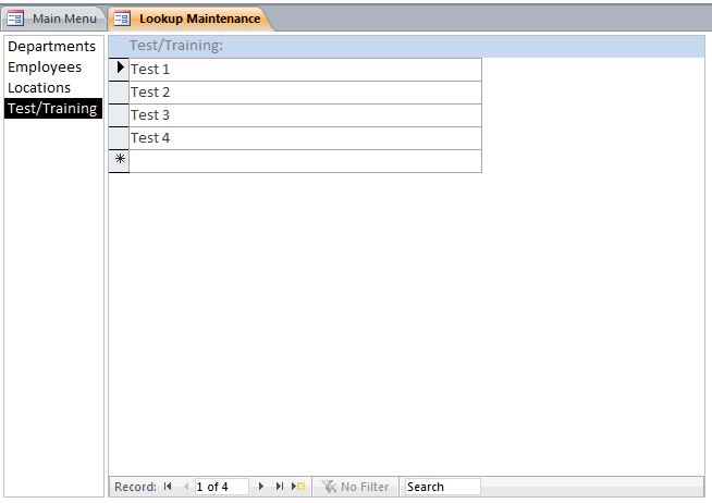 Employee Training Test Tracking Database Template | Training Database