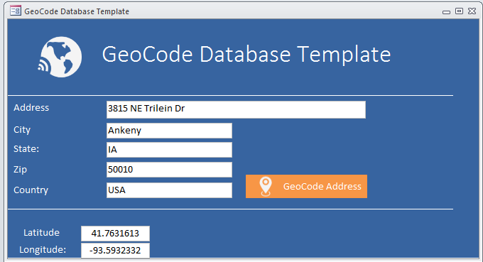 Geocode Database Template | Geocoding Database