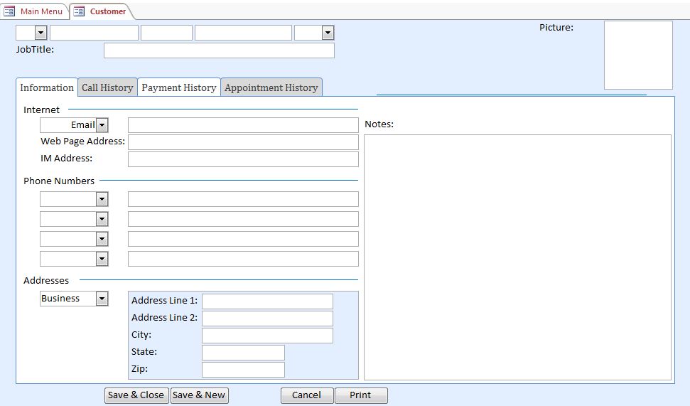 Heating Appointment Template Outlook Style | Tracking Database