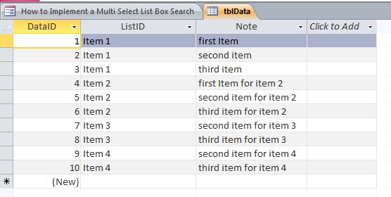 Multi Select List Box Search Template | Search Database
