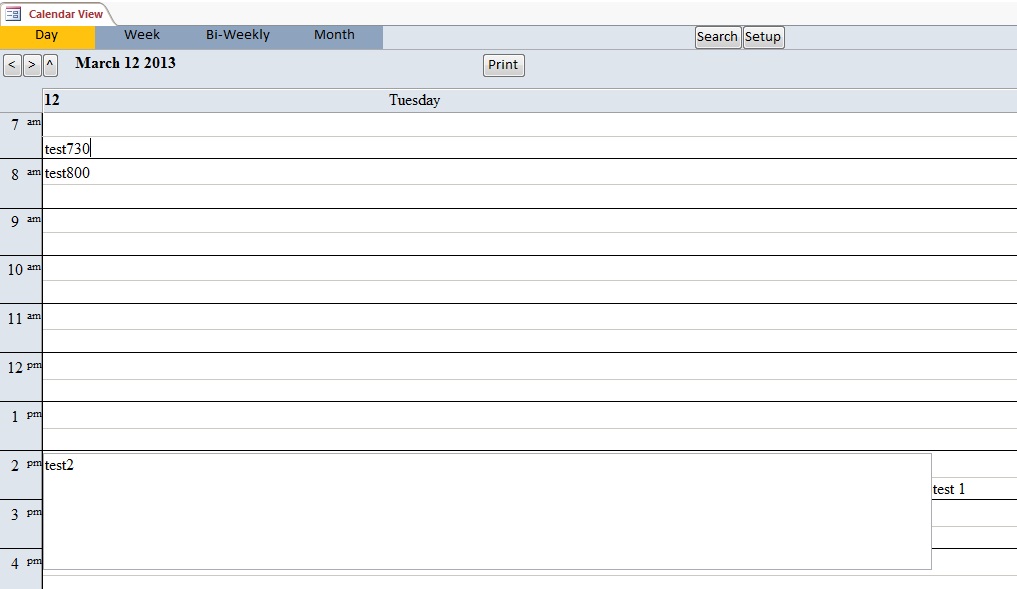 Calendar Scheduling Database Template | Calendar Database