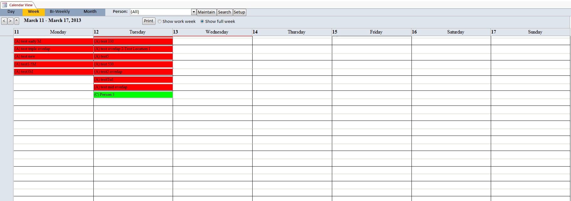 Construction Appointment Tracking Template Outlook Style | Appointment Database