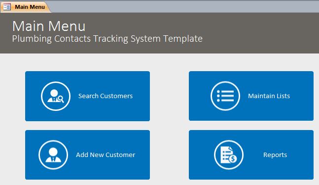 Plumbing Contact Tracking Database Template | Plumbing CRM