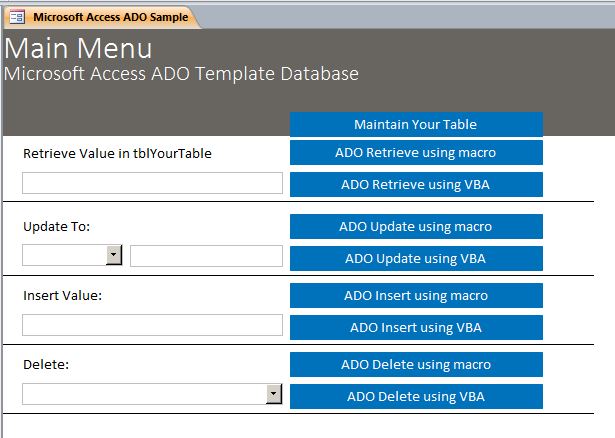 Microsoft Access Sample Code | How to use ADO | ActiveX Data Objects