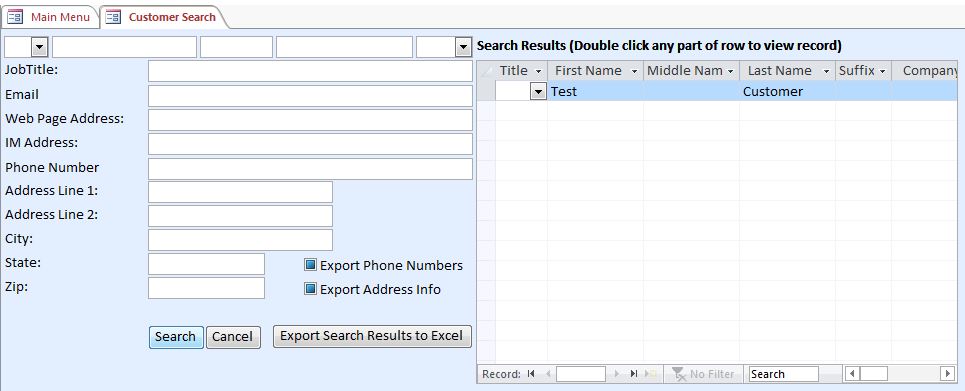 Enhanced Customer Contact Template | Contact Database