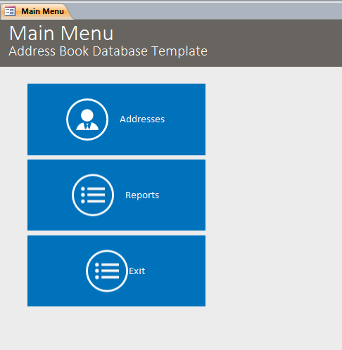 Address Book Database Template