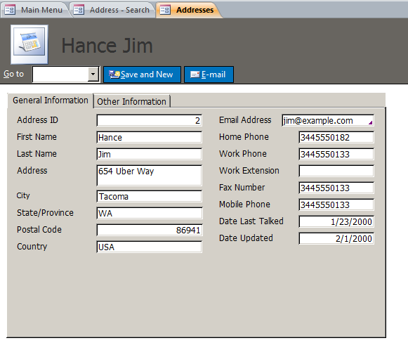 Microsoft Access Address Book Database | Full-Featured Contact Management