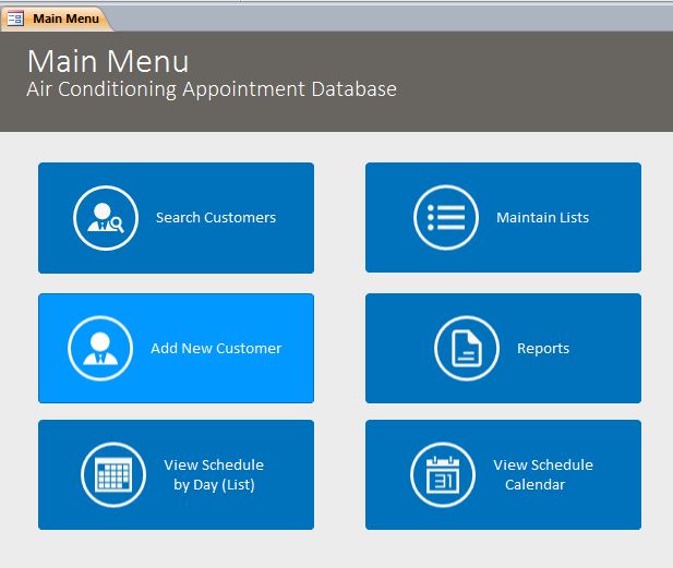 Air Conditioning Appointment Tracking Template Outlook Style | Appointment Tracking Database