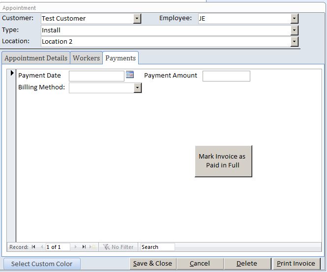 Air Conditioning Appointment Tracking Template Outlook Style | Appointment Tracking Database