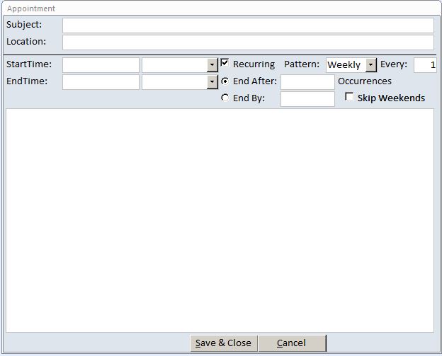 Appointment Database Template | Appointment Tracking Database