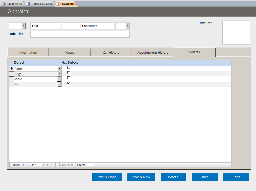 Appraisal Defect Tracking Template | Tracking Database