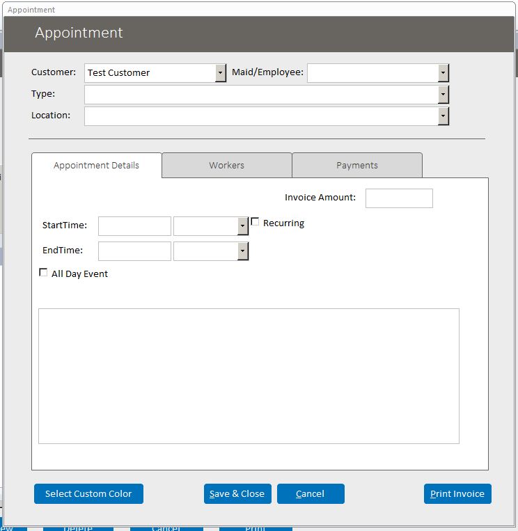 Architect Appointment Tracking Database Template Outlook Style | Appointment Database