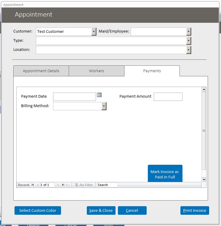 Architect Appointment Tracking Database Template Outlook Style | Appointment Database