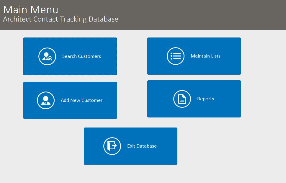 Architect Contact Tracking Template Outlook Style | Contact Tracking Database