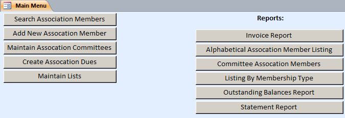 Association Management Database Template | Association Tracking Database