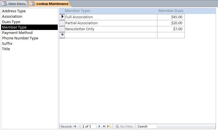 Association Management Database Template | Association Tracking Database