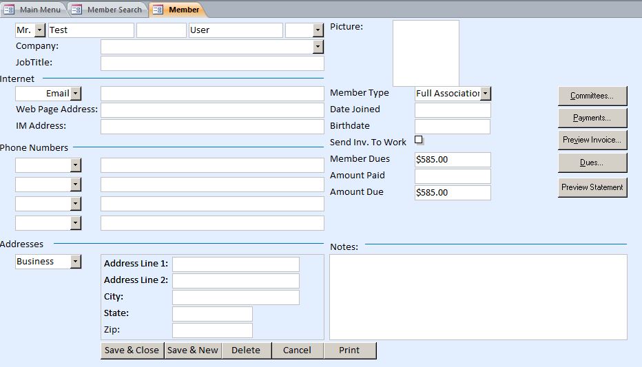 Association Management Database Template | Association Tracking Database