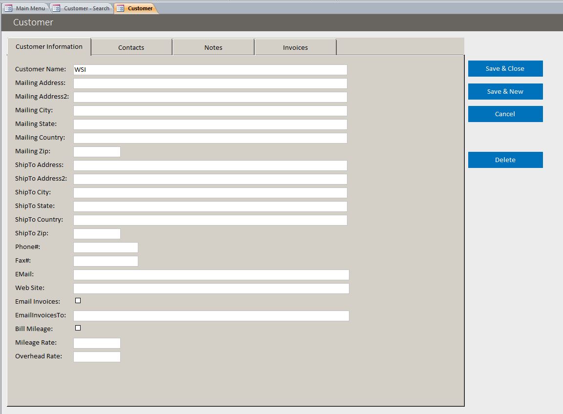 Basic Business Invoicing with Accounts Receivable Template Database | A/R Template