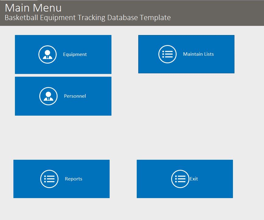 Basketball Equipment Tracking Database Template | Equipment Database