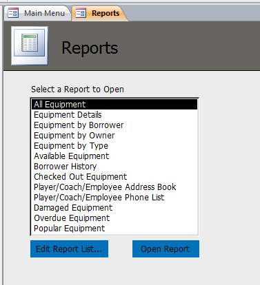 Basketball Equipment Tracking Database Template | Equipment Database