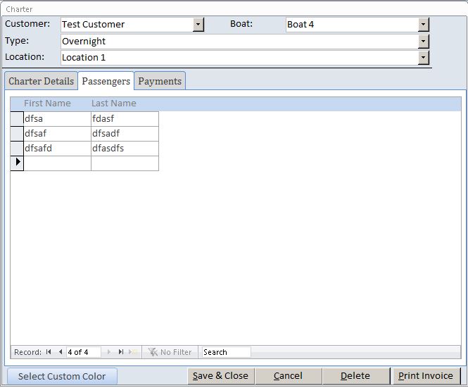 Boat Charter Reservation Database Template | Reservation Database