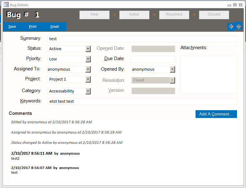 Bug Tracking Database Template | Defect Database