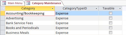 Basic Business Accounting Database