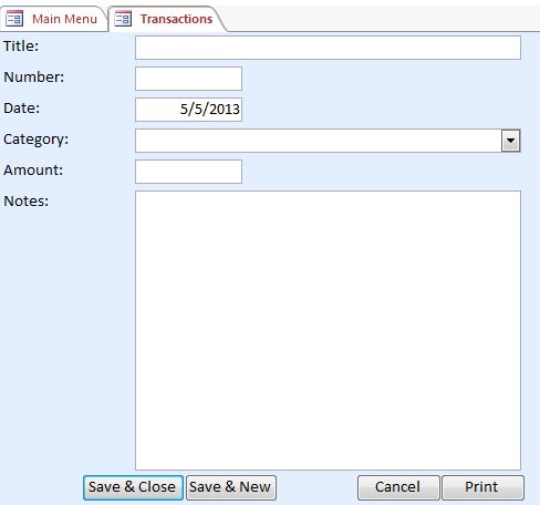 Basic Business Accounting Database