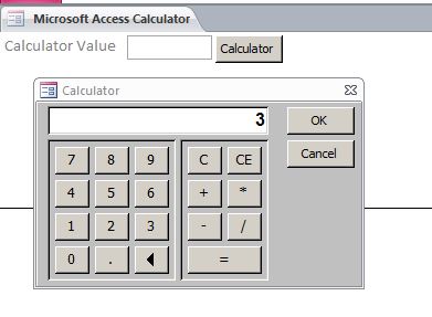 Microsoft Access Calculator Database | Calculator Popup Form