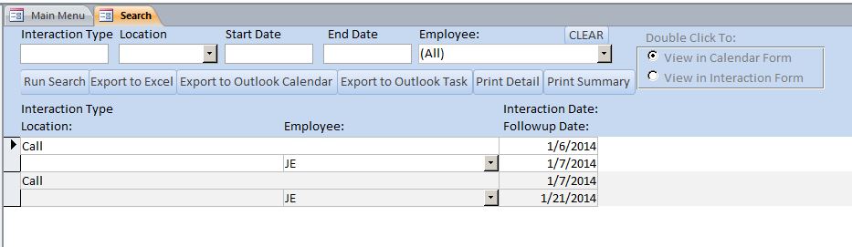 Call Log/Interaction Tracking Template | Tracking Database