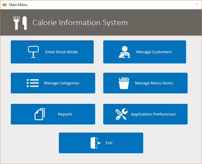 Calorie Information System Kiosk | Calorie Tracking Database