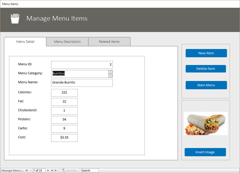 Calorie Information System Kiosk | Calorie Tracking Database