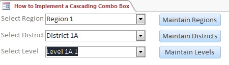 Microsoft Access Cascading Combo Database | Cascading Combo Example