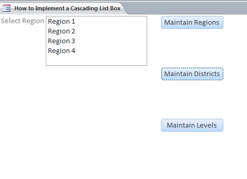 Microsoft Access Cascading List