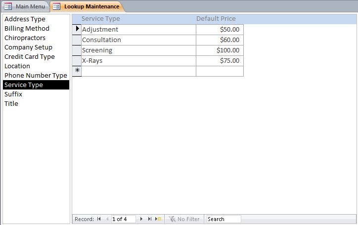 Chiropractor Appointment Tracking Template Outlook Style | Appointment Database