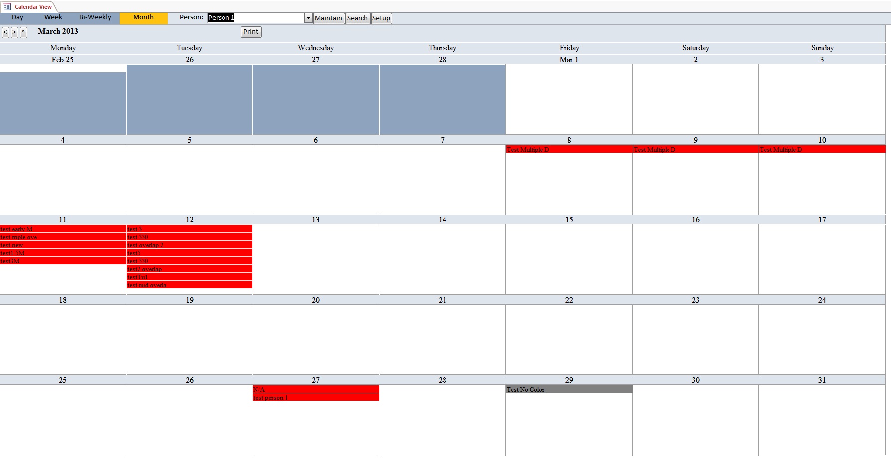 Church Calendar Scheduling Template | Scheduling Database