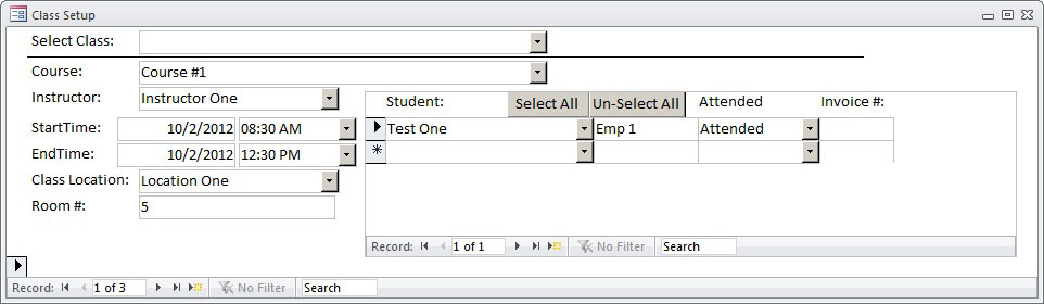 Class Student Database Template | Class Tracking Database