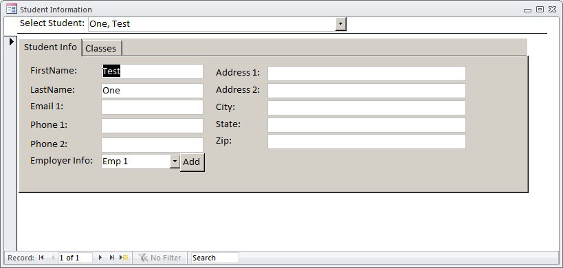 Class Student Database Template | Class Tracking Database