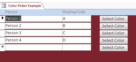 Custom Color Picker System | Microsoft Access