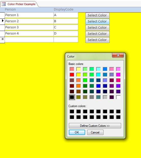 Custom Color Picker System | Microsoft Access