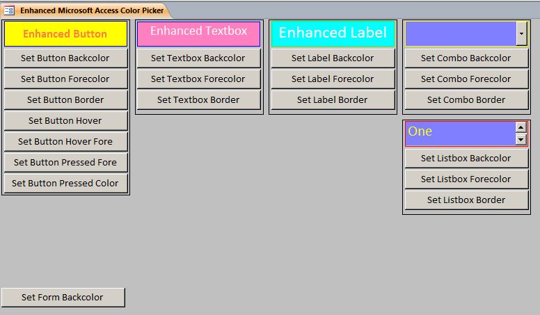 Enhanced Microsoft Access Custom Color Picker System | Global Color Settings for Your Forms