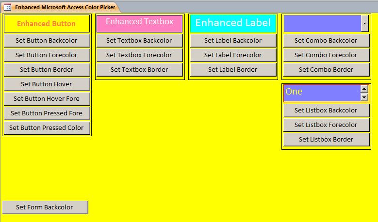 Enhanced Microsoft Access Custom Color Picker System | Global Color Settings for Your Forms